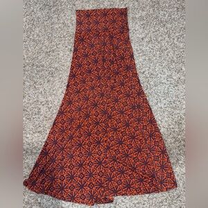 LuLaRoe Orange, Brown, and Blue Geometric Print Maxi Skirt or dress